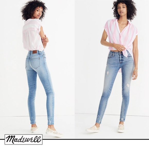 Madewell Denim - Madewell 9" High-Rise Skinny Jeans: Destructed-Hem